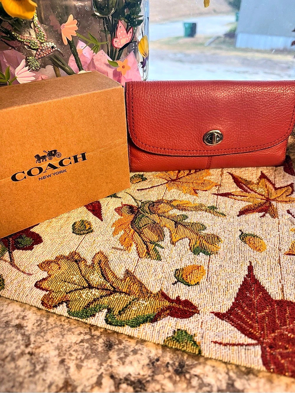 Coach Coral 65Wallet with Turn-Lock Clasp